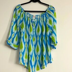 Sweet Pea sheer blouse. Size M.